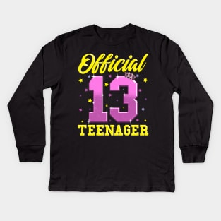 Official Teenager Girl 13th Birthday Gifts For 13 Year Old Kids Long Sleeve T-Shirt